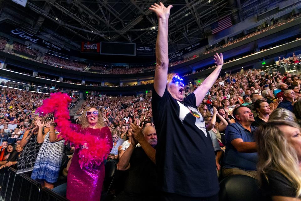 Fans cheer between songs as Elton John performs at Vivint Arena in Salt Lake City on Wednesday, Sept. 4, 2019. | Scott G Winterton, Deseret News