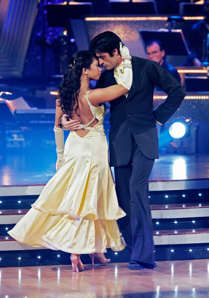 Gilles Marini and Cheryl Burke perform the Viennese Waltz to "I Go to Sleep" by The Pretenders on "Dancing with the Stars."