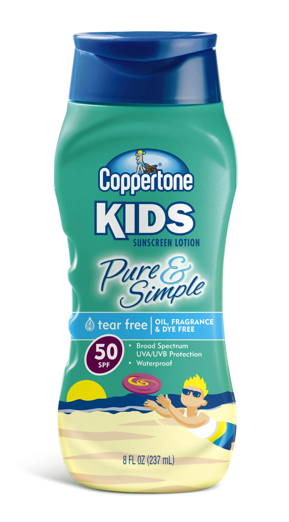 FILE - This product image courtesy of Coppertone shows their Kids Pure & Simple SPF50 sunscreen lotion. Germany's Bayer AG said Tuesday, May 6, 2014 it plans to buy U.S. pharmaceutical company Merck & Co. Inc.'s consumer care business, whose products include the Coppertone suncare range, Claritin allergy medicine and the Dr. Scholl's footcare products, for US $14.2 billion. (AP Photo/Coppertone)