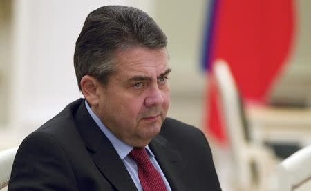 German Foreign Minister Sigmar Gabriel attends a meeting with Russian President Vladimir Putin in Moscow, Russia, March 9, 2017. REUTERS/Pavel Golovkin/Pool