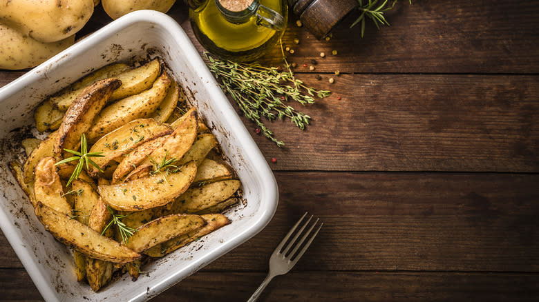 crispy potatoes on a plate