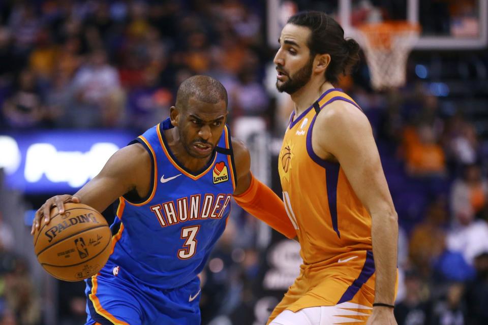 The Phoenix Suns traded Ricky Rubio to the Oklahoma City Thunder in 2020 as part of the deal for Chris Paul. The Suns don't have a first-round pick in the 2022 NBA draft because of that trade.