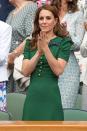 <p>The Duchess of Cambridge wore a green dress by Dolce & Gabbana during day 12 of the Wimbledon Tennis Championships. </p>