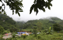 <p>Vehicles are stopped at a checkpoint near the entrance to a cave complex in Chiang Rai province, northern Thailand on July 10, 2018. (Photo: Sakchai Lalit/AP) </p>