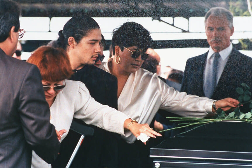 Selena Quintanilla's family at her Funeral featured on  Selena and Yolanda: The Secrets Between Them