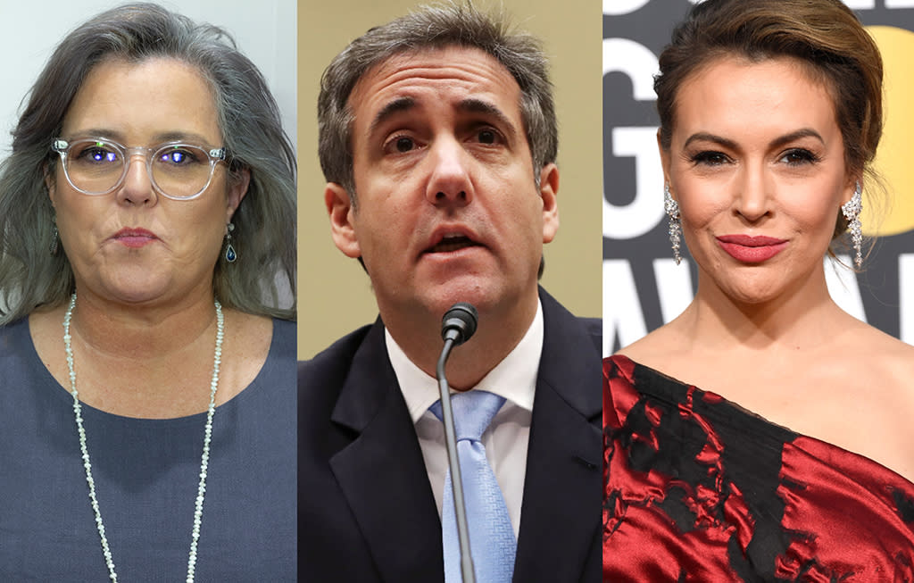 Rosie O’Donnell, Michael Cohen and Alyssa Milano (Photo: Getty Images)