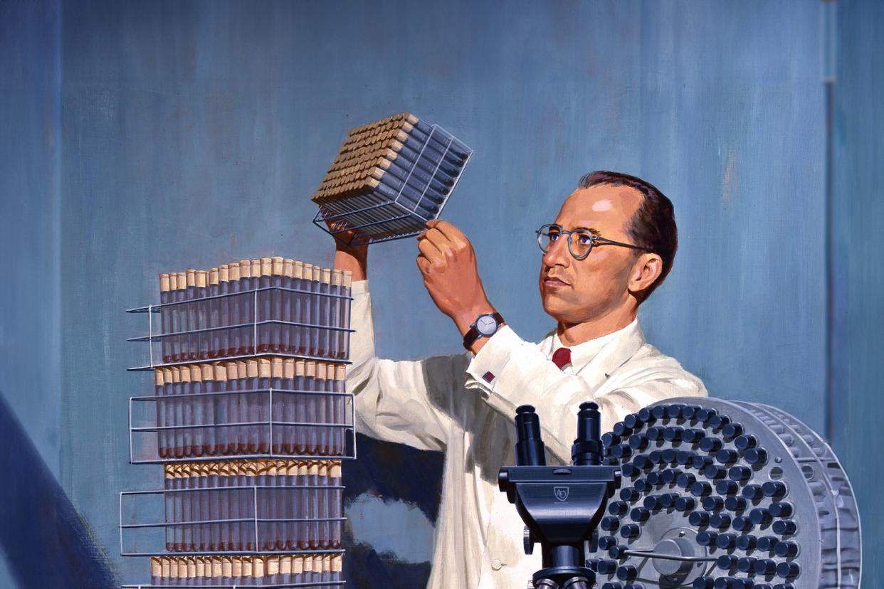 Dr Jonals Salk painting Illustration by Ed Vebell/Getty Images