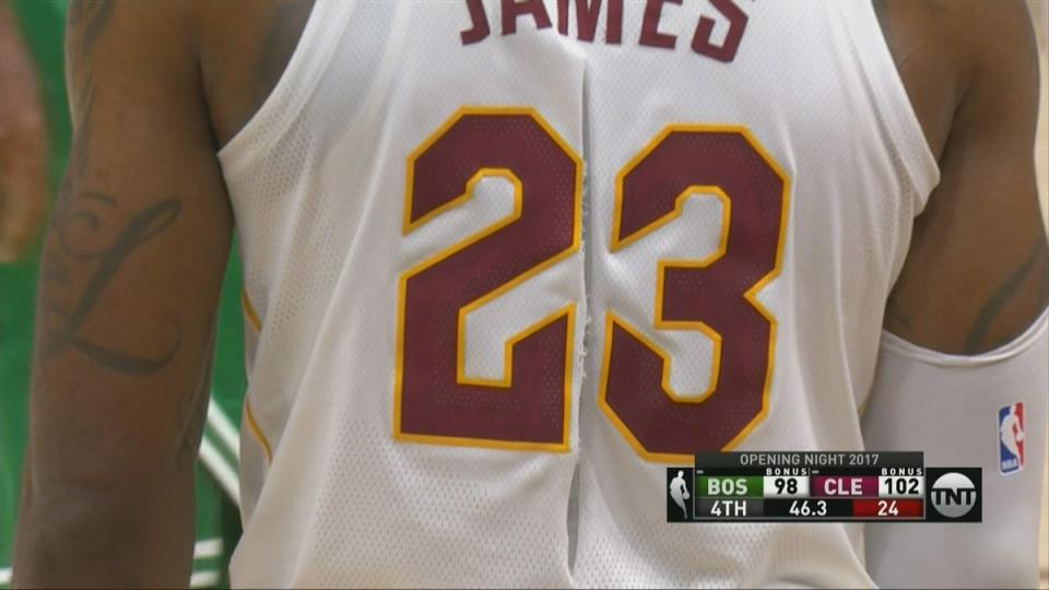 LeBron James’ new Nike jersey didn’t even make it through his first game.