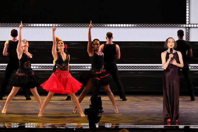 <p>Theo Wargo/Getty</p> Bebe Neuwirth and dancers during the Chita Rivera tribute at the 2024 Tony Awards.