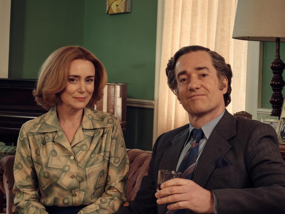 Real-life couple Hawes and Macfadyen in ‘Stonehouse’ (ITV)