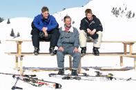 Prince Charles and his two sons take a break from Switzerland ski trip in 2000.