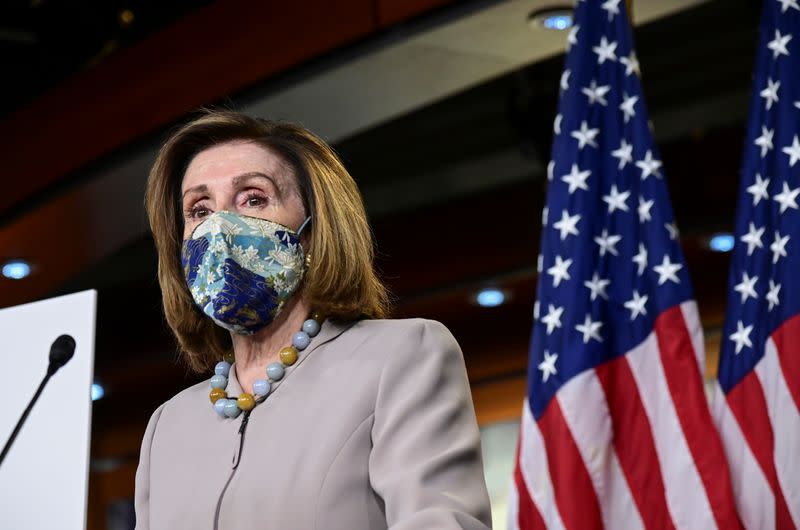 U.S. House Speaker Nancy Pelosi (D-CA) holds a news conference on Capitol Hill, in Washington