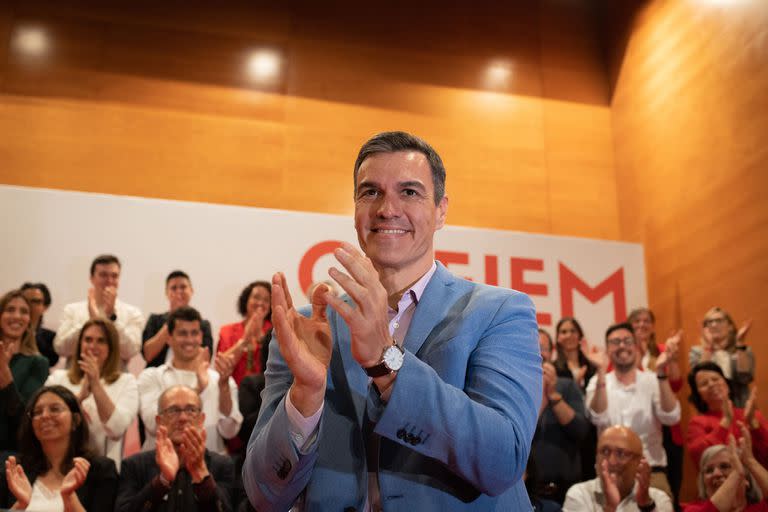 El presidente del gobierno español, Pedro Sánchez, en el Palacio de Congresos, en Tarragona, Cataluña. David Zorrakino - Europa Press