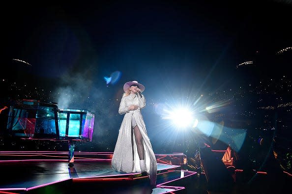 NEW YORK, NEW YORK - AUGUST 28:  (Exclusive Coverage) Lady Gaga performs onstage during her "Joanne" World Tour at Citi Field on August 28, 2017 in New York, New York.  (Photo by Kevin Mazur/Getty Images for Live Nation)