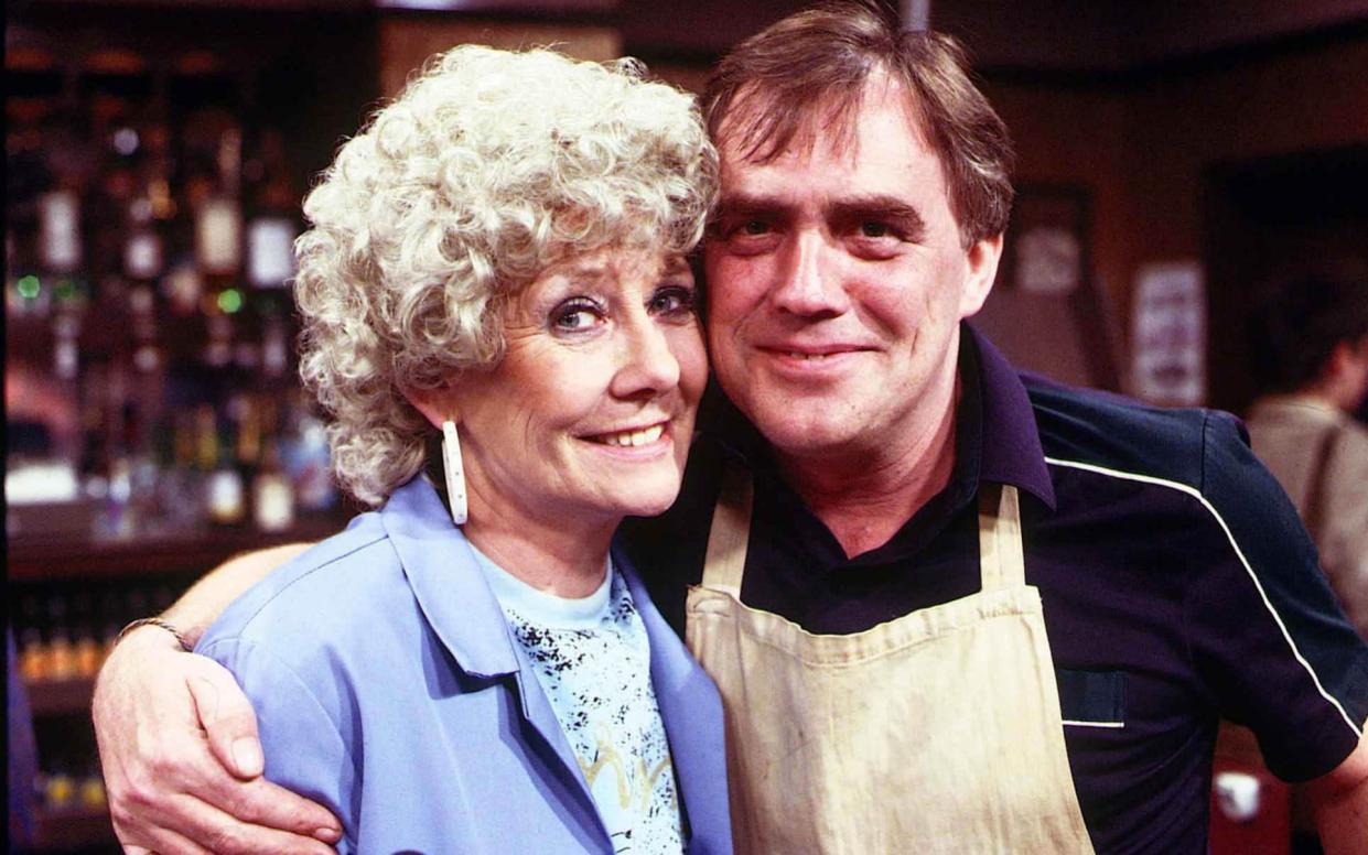 Double act: Bill Tarmey and Liz Dawn were much-loved characters Jack and Vera Duckworth in the Street for four decades - REX/Shutterstock