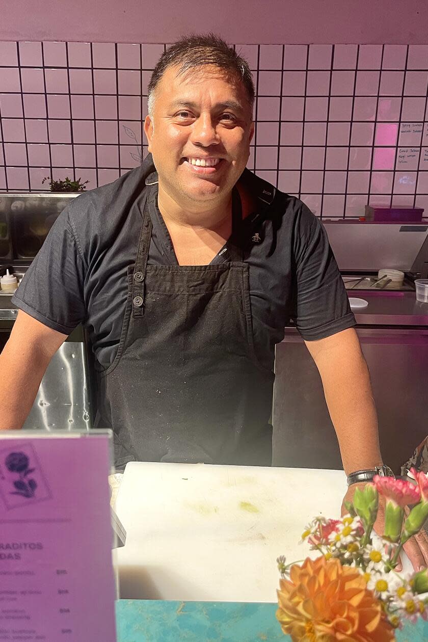 Chef Ricardo Zarate at his new Echo Park restaurant the Hummingbird Ceviche House.