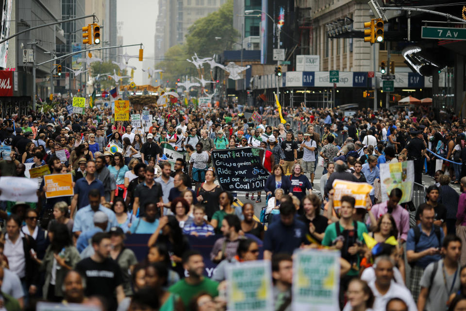The&nbsp;international day of action on climate change brought hundreds of thousands of people onto the streets of New York City, easily exceeding organizers' hopes for the largest protest on the issue in history.