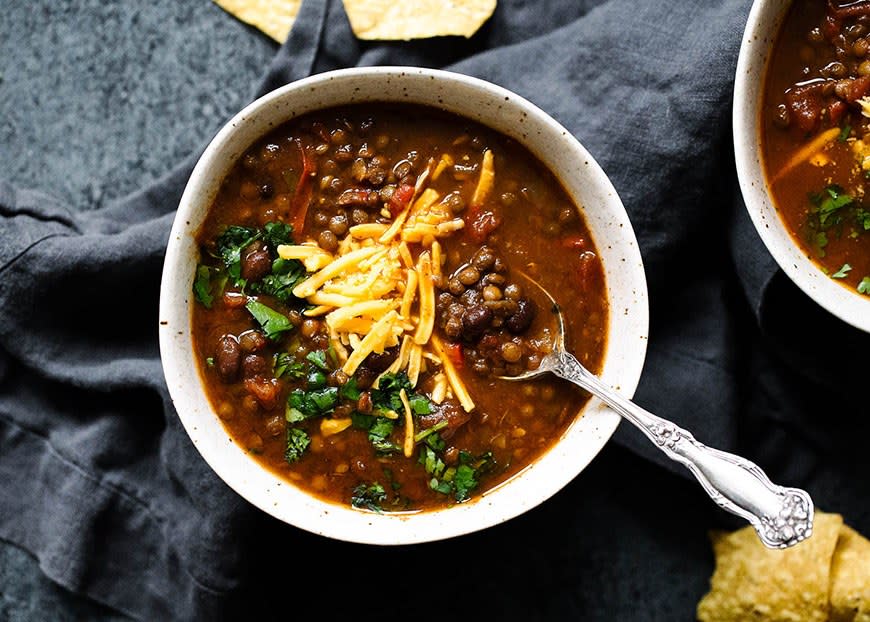 Slow-Cooker Taco-Lentil Soup from Ambitious Kitchen