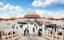<p>Book a non-stop flight to Beijing from New York City <a rel="nofollow noopener" href="https://www.google.com/flights/#search;f=JFK,EWR,LGA;t=PEK,NAY;d=2017-04-11;r=2017-04-19;s=0" target="_blank" data-ylk="slk:for $801;elm:context_link;itc:0;sec:content-canvas" class="link ">for $801</a> in April, one of the <a rel="nofollow noopener" href="http://www.travelandleisure.com/travel-guide/beijing" target="_blank" data-ylk="slk:best times of year to visit;elm:context_link;itc:0;sec:content-canvas" class="link ">best times of year to visit</a>.</p> <p>English is not as frequently spoken in the city, so brush up on your Mandarin before your trip. Hotels range from about <a rel="nofollow noopener" href="https://www.google.com/search?q=hotels+honolulu&oq=hotels+honolulu&aqs=chrome..69i57j0l5.2559j0j7&sourceid=chrome&ie=UTF-8#hotel_dates=2017-04-15,2017-04-18&tbm=lcl&q=hotels+beijing&hotel_ds=1&*" target="_blank" data-ylk="slk:$150 to $250 a night;elm:context_link;itc:0;sec:content-canvas" class="link ">$150 to $250 a night</a>.</p> <p>For some more tips, check out T+L's guide <a rel="nofollow noopener" href="http://www.travelandleisure.com/culture-design/walking-tour-beijing" target="_blank" data-ylk="slk:for a perfect day in Beijing;elm:context_link;itc:0;sec:content-canvas" class="link ">for a perfect day in Beijing</a>.</p>