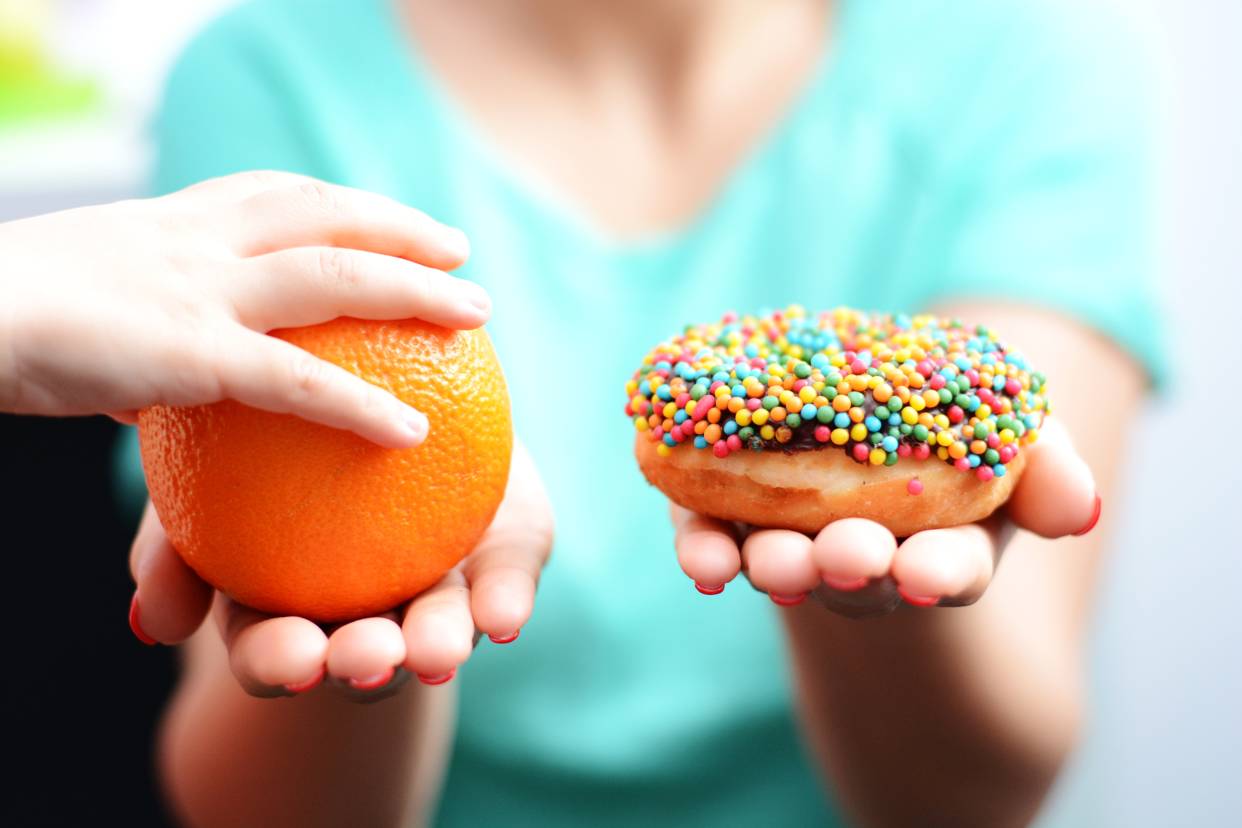 Choosing an orange over a donut