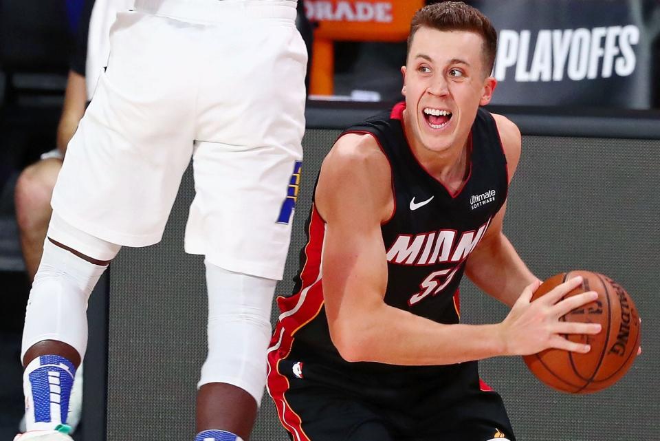 Heat guard Duncan Robinson began his college career in Willliamstown, Massachusetts. Visit www.telegram.com/sports for coverage of Wednesday's Game 4 between the Cetlics and Heat.