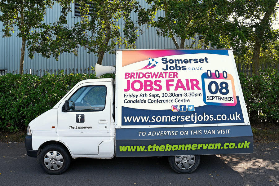 Suzuki Carry with billboard for the Bridgwater Jobs Fair