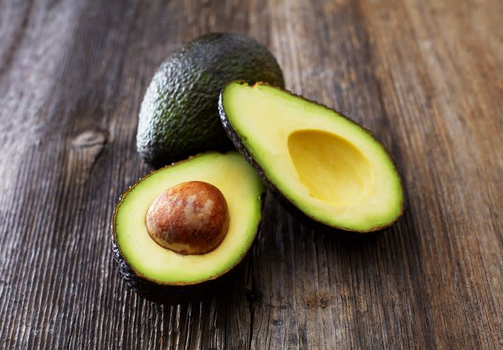 <p>Packed with healthy fats, avocados can help keep your skin plump, <a href="https://www.prevention.com/food-nutrition/g20474000/7-foods-that-stop-hair-loss/" rel="nofollow noopener" target="_blank" data-ylk="slk:nourish your hair;elm:context_link;itc:0;sec:content-canvas" class="link ">nourish your hair</a>, and help <a href="https://www.prevention.com/health/health-conditions/g26576559/foods-for-high-blood-pressure/" rel="nofollow noopener" target="_blank" data-ylk="slk:lower blood pressure;elm:context_link;itc:0;sec:content-canvas" class="link ">lower blood pressure</a>, thanks to their decent <a href="https://www.prevention.com/food-nutrition/a20466110/13-foods-that-have-more-potassium-than-a-banana/" rel="nofollow noopener" target="_blank" data-ylk="slk:potassium;elm:context_link;itc:0;sec:content-canvas" class="link ">potassium</a> content. “Although avocados are very high in fat, they are linked with weight loss because they are so satisfying,” says Mirkin.<br></p><p><strong>Try it:</strong> <a href="https://www.prevention.com/food-nutrition/recipes/a26986140/shrimp-avocado-and-egg-chopped-salad-recipe/" rel="nofollow noopener" target="_blank" data-ylk="slk:Shrimp, Avocado, and Egg Chopped Salad;elm:context_link;itc:0;sec:content-canvas" class="link ">Shrimp, Avocado, and Egg Chopped Salad</a> from <a href="https://www.amazon.com/Fill-Your-Plate-Lose-Weight/dp/1950099008/ref=sr_1_2?tag=syn-yahoo-20&ascsubtag=%5Bartid%7C10055.g.35334719%5Bsrc%7Cyahoo-us" rel="nofollow noopener" target="_blank" data-ylk="slk:Fill Your Plate, Lose The Weight;elm:context_link;itc:0;sec:content-canvas" class="link "><em>Fill Your Plate, Lose The Weight</em></a></p>