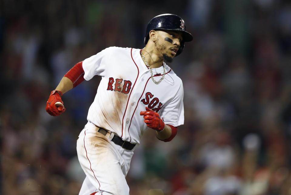 Mookie Betts hit a big home run to give him the first cycle of 2018. (AP Photo)