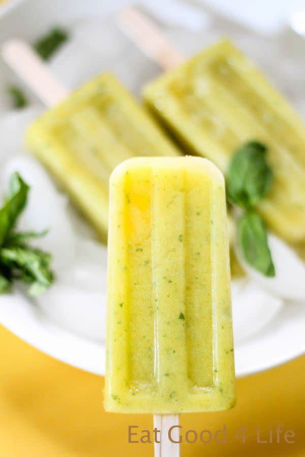 Pineapple Basil Mango Popsicle