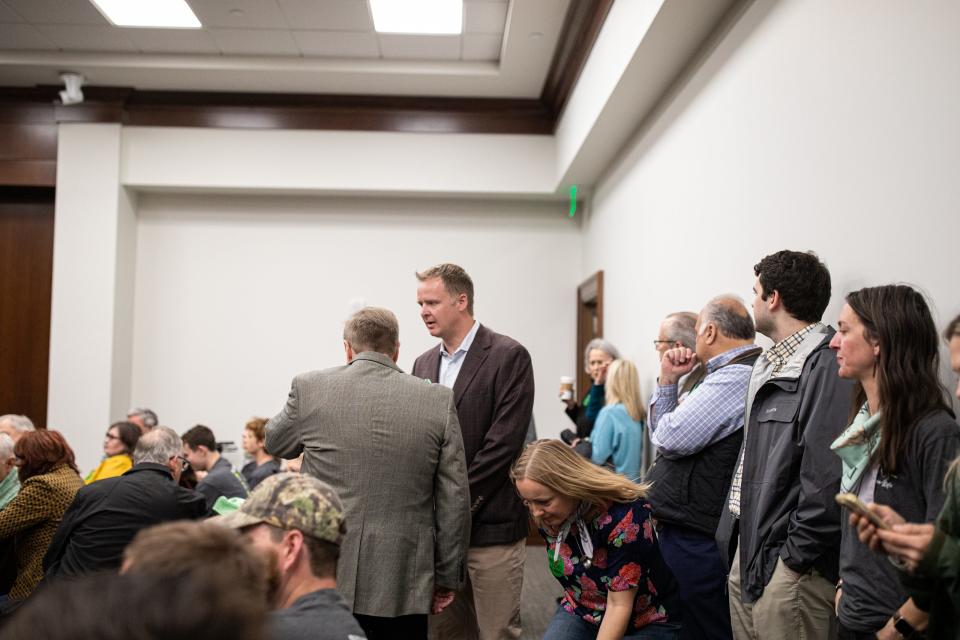 Dan McEwen, Maury County real estate broker, attends a House committee meeting at the Cordell Hull building in Nashville in support of a bill that would preserve the Duck River for the next generation.
