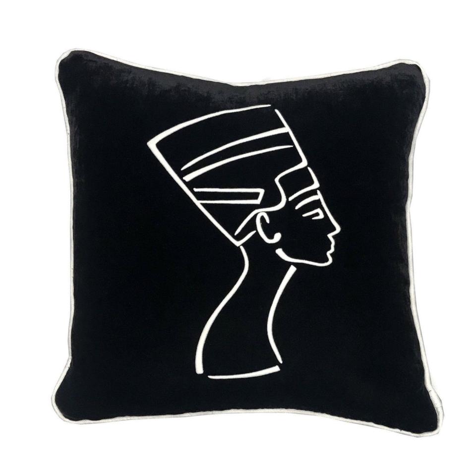 19) Nefertiti Embroidered Pillow