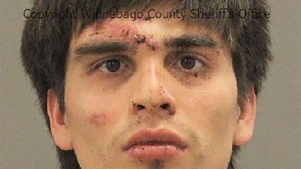 Christian Soto, 22, is in custody and facing four counts of first-degree murder, among other charges, according to prosecutors. The Winnebago County Sheriff’s Office overlayed text on this image. - Winnebago County Sheriff's Office