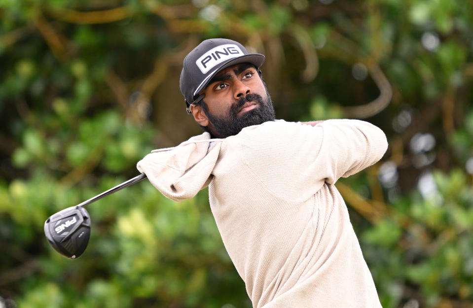 Sahith Theegala is +2500 to win the 3M Open. (Photo by Ross Kinnaird/Getty Images)