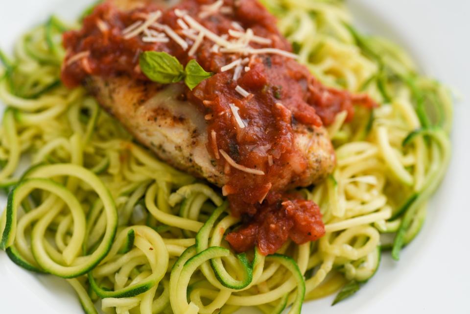 Chicken Parmesan with Zucchini Noodles