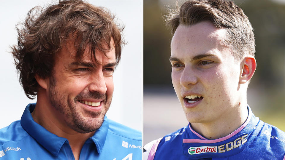 Fernando Alonso and Oscar Piastri are pictured side by side.