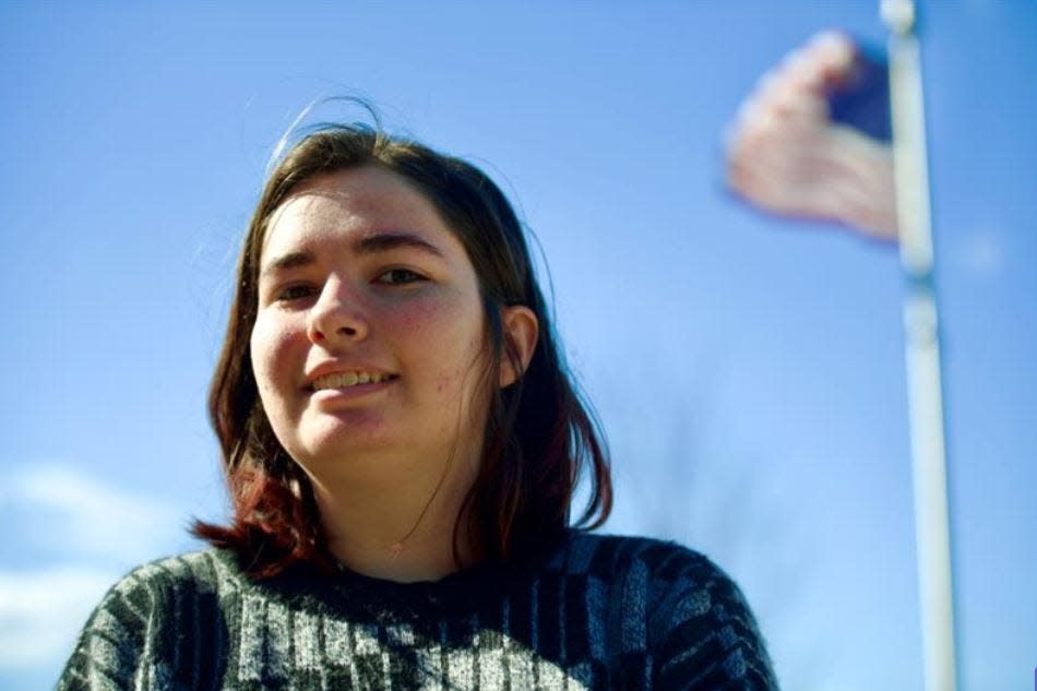 Hannah James,18, of Travelers Rest voted at the city hall precinct.