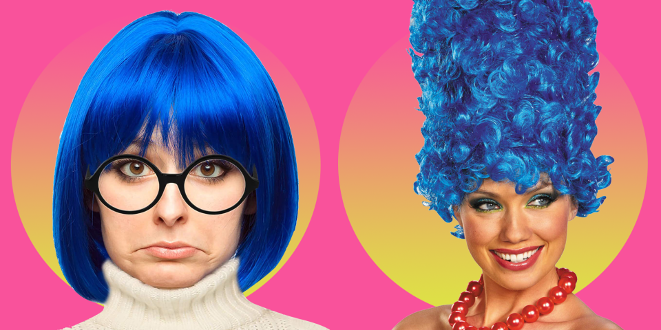 <p>If you're feeling blue during this spooky season, we've got the remedy with these wild, wiggy looks. Experimenting with a new hair color is one of the best parts about Halloween, and these blue hair <a href="https://www.goodhousekeeping.com/holidays/halloween-ideas/g2750/easy-last-minute-halloween-costumes-diy/" rel="nofollow noopener" target="_blank" data-ylk="slk:Halloween costume ideas;elm:context_link;itc:0;sec:content-canvas" class="link ">Halloween costume ideas</a> will have you dying to wear the bright shade on October 31. <br></p><p>If you're brave enough to <a href="https://www.goodhousekeeping.com/beauty/hair/a34903/temporary-hair-color/" rel="nofollow noopener" target="_blank" data-ylk="slk:dye your tresses a temporary color;elm:context_link;itc:0;sec:content-canvas" class="link ">dye your tresses a temporary color</a> or sport a bright blue wig, it's time to get inspired. Whether you're looking for a <a href="https://www.goodhousekeeping.com/holidays/halloween-ideas/g4564/scary-halloween-costumes/" rel="nofollow noopener" target="_blank" data-ylk="slk:scary Halloween costumes;elm:context_link;itc:0;sec:content-canvas" class="link ">scary Halloween costumes</a> or seeking a look that's more sweet than sour, we've got you covered with wigs in pretty pastels and colors as deep as the ocean too. You might consider spending Halloween dressed up as a quirky blue-haired TV or movie character, or maybe a bold blue pixie cut straight out of your favorite anime show is more your speed.</p><p>Baby blue, team teal or next-level navy, these different Halloween getups satisfy all tastes. This list of bobs and barrel curl wigs will encourage you to create the most original blue-haired Halloween costume ever.</p>