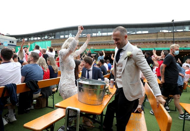 Fans watching Italy v England – UEFA Euro 2020 – Final