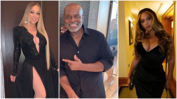 Mariah Carey, LA Reid et Beyoncé.  (Photos : @mariahcarey/Instagram, @arianna_reid,/Instagram, @beyonce/Instagram)