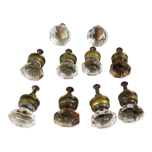 Chairish Antique Faceted Glass Drawer Pulls