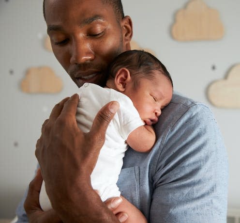   <span class="attribution"><a class="link " href="https://www.shutterstock.com/image-photo/father-holding-newborn-baby-son-nursery-627696287" rel="nofollow noopener" target="_blank" data-ylk="slk:Monkey Business Images/Shutterstock;elm:context_link;itc:0;sec:content-canvas">Monkey Business Images/Shutterstock</a></span>