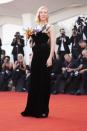 <p>Cate Blanchett made her 2022 Venice Film Festival debut in a stunning Schiaparelli couture jumpsuit featuring a flower-filled neckline. </p>