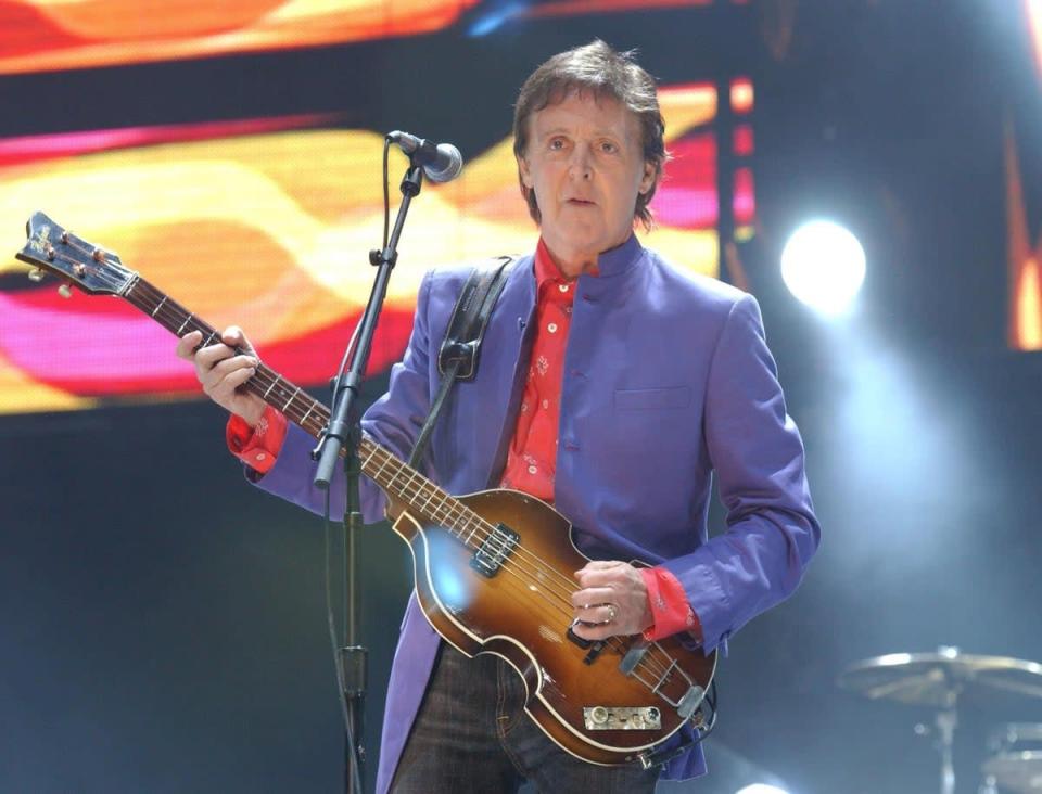 Sir Paul McCartney will become Glastonbury Festival’s oldest ever solo headliner when he takes to the stage this weekend (Andy Butterton/PA) (PA Wire)