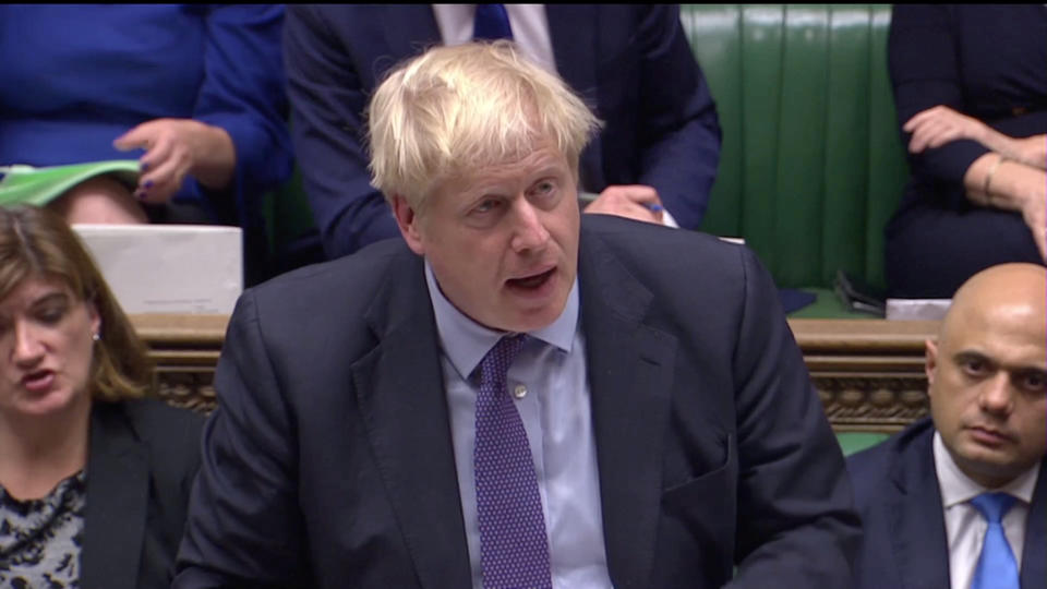 Prime minister Boris Johnson opens the debate on his Brexit bill in the House of Commons on Tuesday (Picture: Reuters)