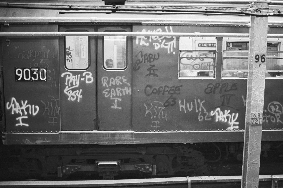 A subway train is adorned with various words from un authorized writers July 22, 1972 in New York. In the five decades since hip-hop emerged out of New York City, it has spread around the country and the world. And at each step there's been change and adaptation, as new, different voices came in and made it their own. Its foundations are steeped in the Black communities where it first made itself known but it's spread out until there’s no corner of the world that hasn’t been touched by it. (AP Photo/Jim Wells, file)