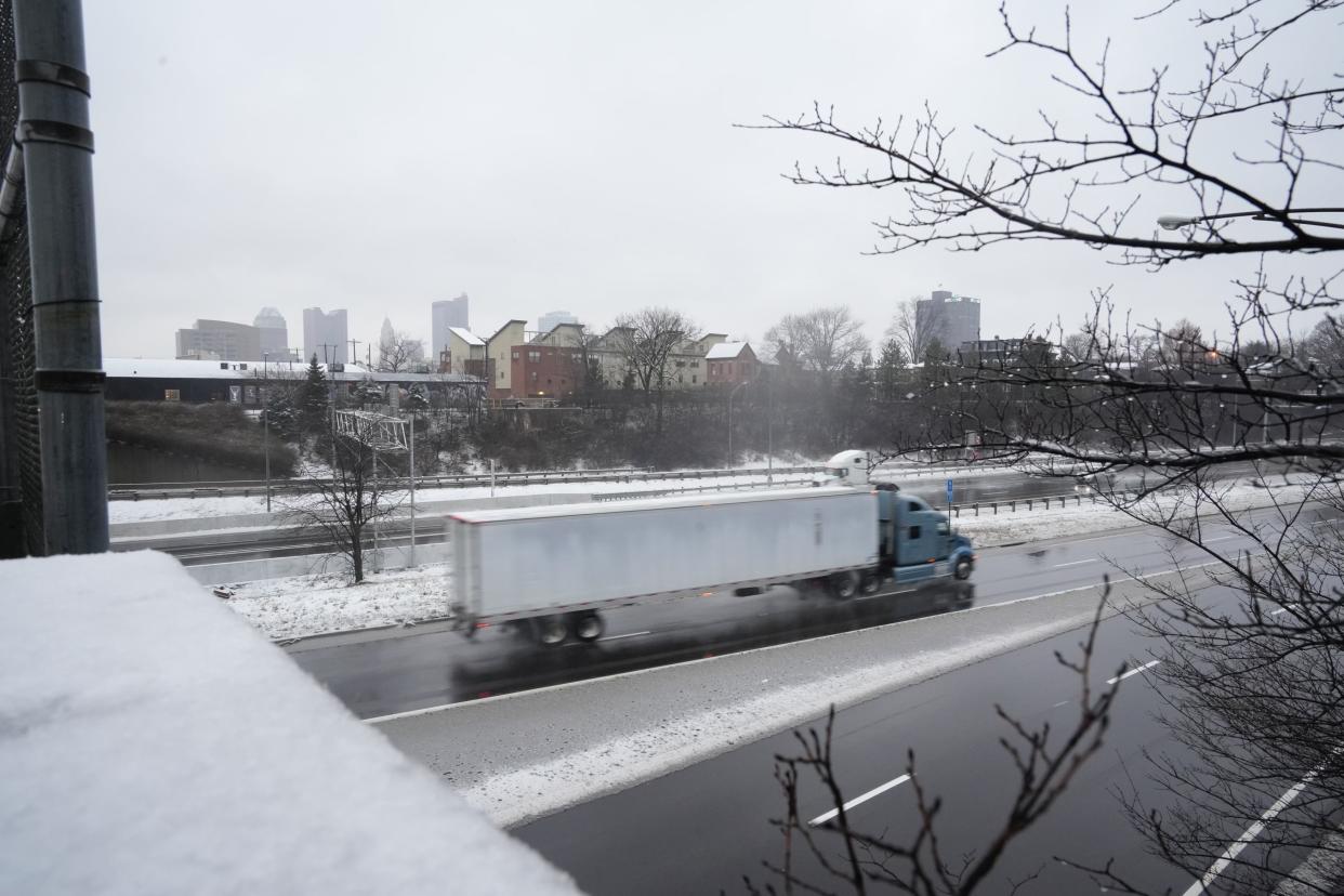 Highway lanes in the Columbus area for the most part were clear of snow by Wednesday morning.