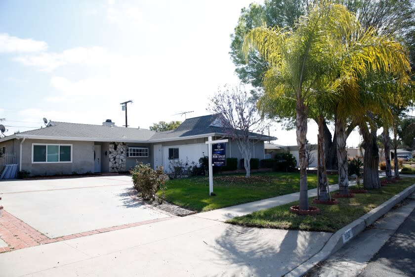 LOS ANGELES, CALIFORNIA-FEBRUARY 23, 2020: A home at 9652 Delco Street in Chatsworth for sale is seen on February 23, 2020 in Los Angeles, California. (Photo By Dania Maxwell / Los Angeles Times)