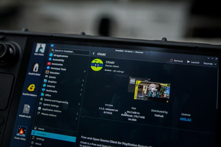 The Chiaki app on the Steam Deck.