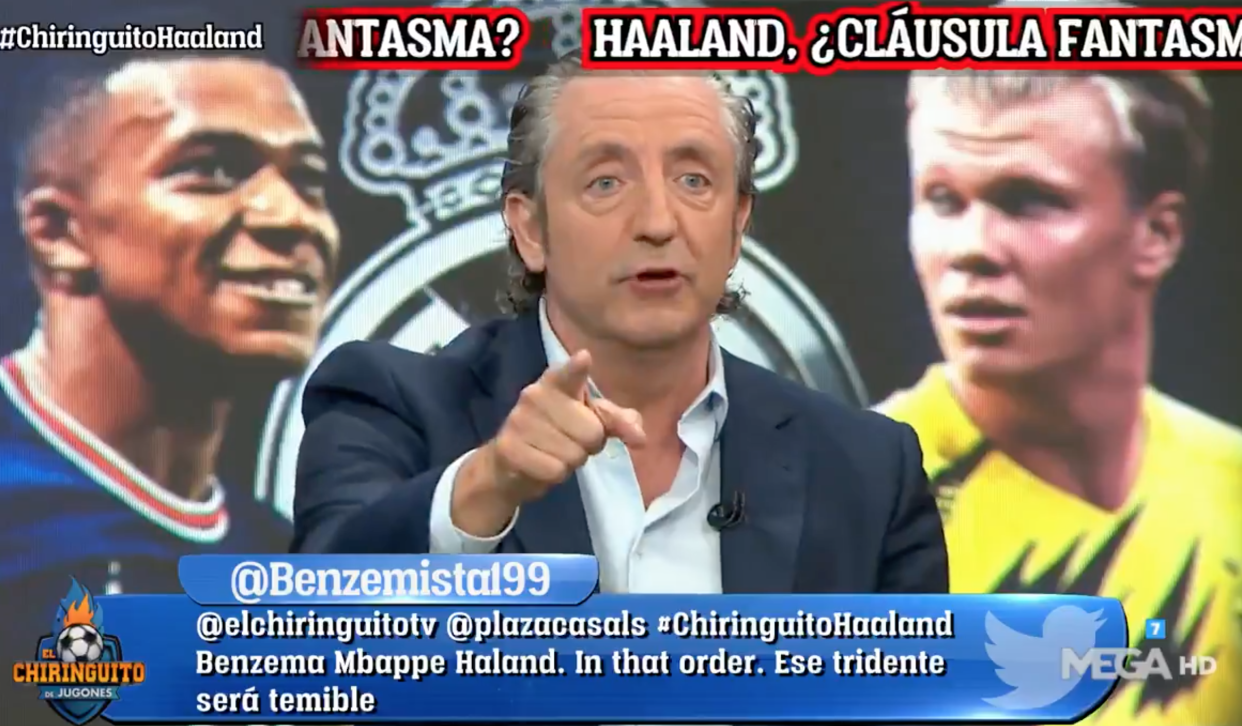 Josep Pedrerol ha asegurado en 'El Chiringuito' que desde el Real Madrid están convencidos que Erling Haaland jugará en la Premier League la temporada que viene.