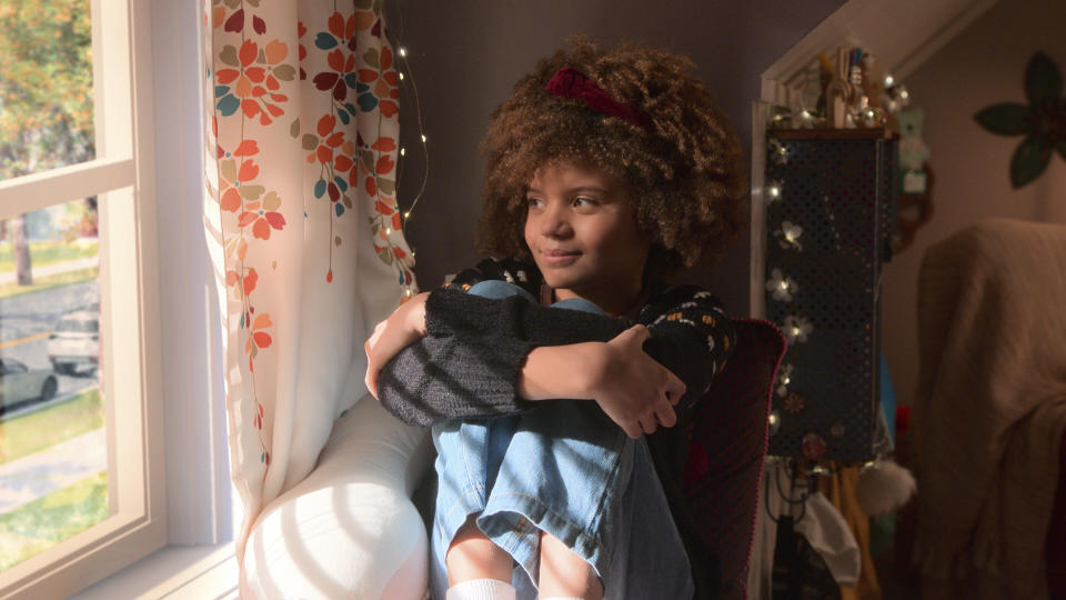 This image released by Apple TV+ shows Carsyn Rose in “Amber Brown,” premiering globally on Friday, July 29. (Apple TV+ via AP)